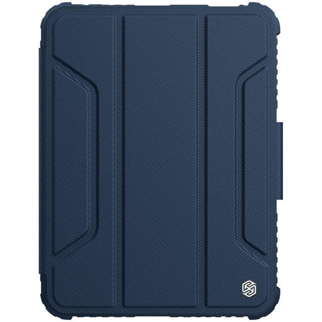 Hoes geschikt voor Apple iPad Mini 6 (2021) - Nillkin PU Leren Extreme Tri-Fold Book Case - Camera protectie - Auto Sleep/Wake-up Functie - Met Pencil Houder - Blauw