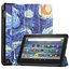 Tablet hoes geschikt voor Amazon Fire 7 (2022) tri-fold hoesje - book case met auto/wake functie - Sterrenhemel