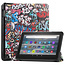 Tablet hoes geschikt voor Amazon Fire 7 (2022) tri-fold hoesje - book case met auto/wake functie - Graffiti