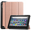 Tablet hoes geschikt voor Amazon Fire 7 (2022) tri-fold hoesje - book case met auto/wake functie - Rosé-Goud