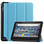 Tablet hoes geschikt voor Amazon Fire 7 (2022) tri-fold hoesje - book case met auto/wake functie - Licht Blauw