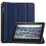 Tablet hoes geschikt voor Amazon Fire 7 (2022) tri-fold hoesje - book case met auto/wake functie - Donker Blauw