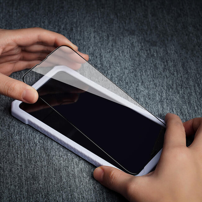 Screenprotector geschikt voor Apple iPhone 14 Plus - Nillkin 2-in-1 Tempered Glass met Frame - Met Cameraprotector - Transparant