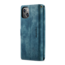 CaseMe - Telefoonhoesje geschikt voor Apple iPhone 14 - Wallet Book Case met ritssluiting - Magneetsluiting - Blauw