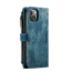 CaseMe - Telefoonhoesje geschikt voor Apple iPhone 14 - Wallet Book Case met ritssluiting - Magneetsluiting - Blauw