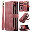 CaseMe - Telefoonhoesje geschikt voor Apple iPhone 14 - Wallet Book Case met ritssluiting - Magneetsluiting - Rood