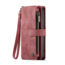 CaseMe - Telefoonhoesje geschikt voor Apple iPhone 14 - Wallet Book Case met ritssluiting - Magneetsluiting - Rood