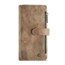 CaseMe - Telefoonhoesje geschikt voor Apple iPhone 14 - Wallet Book Case met ritssluiting - Magneetsluiting - Bruin
