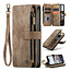 CaseMe - Telefoonhoesje geschikt voor Apple iPhone 14 Plus - Wallet Book Case met ritssluiting - Magneetsluiting - Bruin