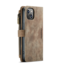 CaseMe - Telefoonhoesje geschikt voor Apple iPhone 14 Plus - Wallet Book Case met ritssluiting - Magneetsluiting - Bruin