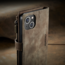 CaseMe - Telefoonhoesje geschikt voor Apple iPhone 14 Plus - Wallet Book Case met ritssluiting - Magneetsluiting - Bruin