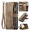 CaseMe - Telefoonhoesje geschikt voor Apple iPhone 14 Pro - Wallet Book Case met ritssluiting - Magneetsluiting - Bruin