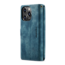 CaseMe - Telefoonhoesje geschikt voor Apple iPhone 14 Pro - Wallet Book Case met ritssluiting - Magneetsluiting - Blauw