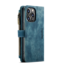 CaseMe - Telefoonhoesje geschikt voor Apple iPhone 14 Pro - Wallet Book Case met ritssluiting - Magneetsluiting - Blauw