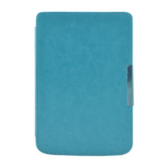 Case2go E-reader Hoes geschikt voor PocketBook Basic Touch - Sleepcover - Auto/Wake functie - Magnetische sluiting - Licht Blauw