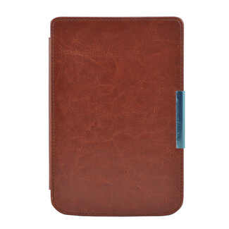 Case2go E-reader Hoes geschikt voor PocketBook Basic Touch - Sleepcover - Auto/Wake functie - Magnetische sluiting - Bruin