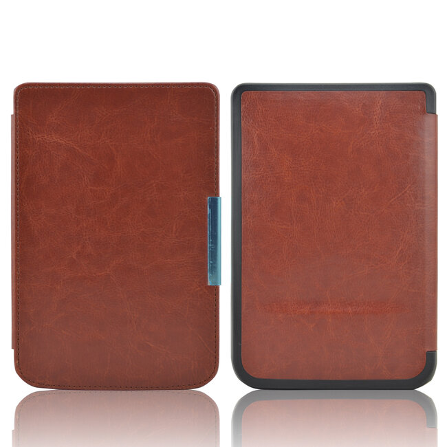 E-reader Hoes geschikt voor PocketBook Basic Touch - Sleepcover - Auto/Wake functie - Magnetische sluiting - Bruin
