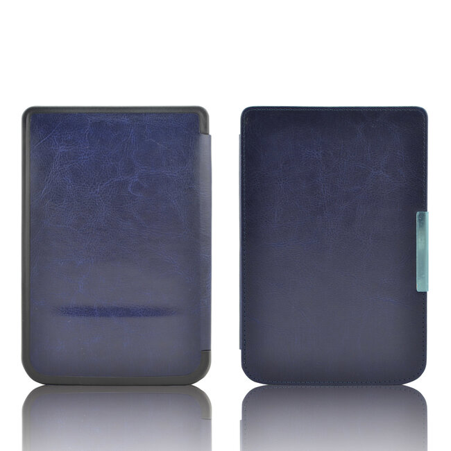 E-reader Hoes geschikt voor PocketBook Basic Touch - Sleepcover - Auto/Wake functie - Magnetische sluiting - Donkerblauw