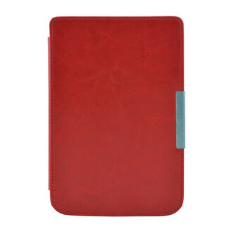 Case2go E-reader Hoes geschikt voor PocketBook Basic Touch - Sleepcover - Auto/Wake functie - Magnetische sluiting - Rood