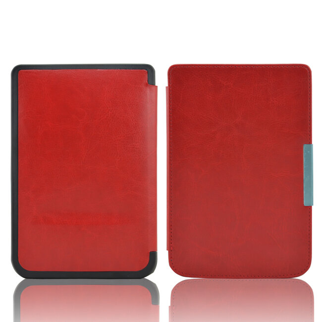 E-reader Hoes geschikt voor PocketBook Basic Touch - Sleepcover - Auto/Wake functie - Magnetische sluiting - Rood