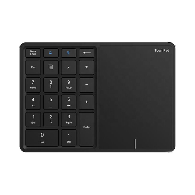 Case2go - Bluetooth Numeriek Toetsenbord met Touchpad -  22 Toetsen - Draadloos met Dongle - Zwart