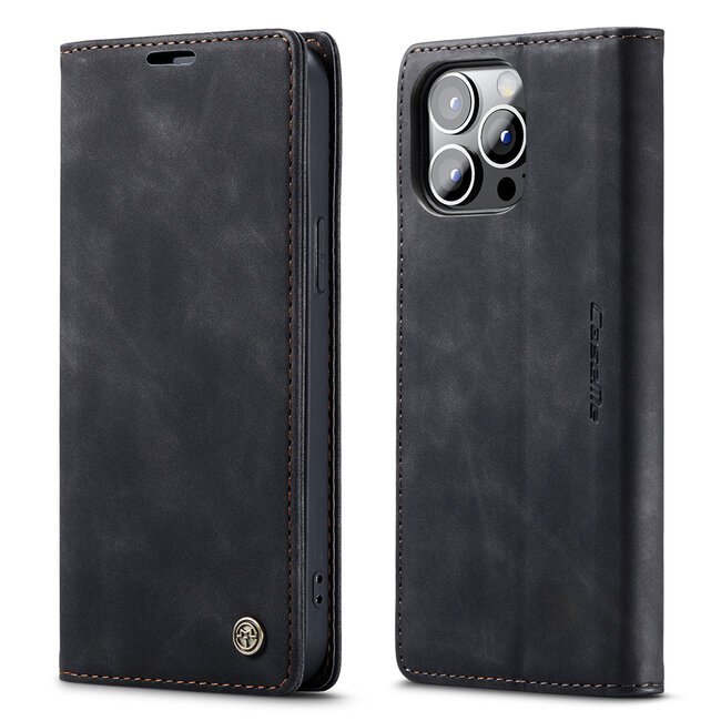 Hoesje geschikt voor Apple iPhone 14 Pro Max - Wallet Book Case - Magneetsluiting - Zwart