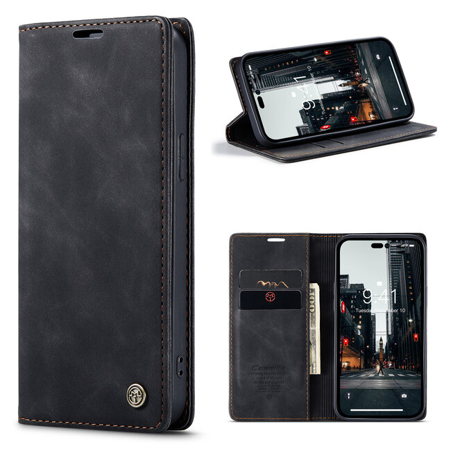 Hoesje geschikt voor Apple iPhone 14 Pro Max - Wallet Book Case - Magneetsluiting - Zwart