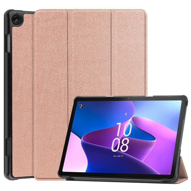 Case2go - Tablet hoes geschikt voor Lenovo Tab M10 (3e generatie) (TB328FU, TB328XU) - 10.1 inch - Tri-Fold Book Case met Auto/Wake functie - Rosé-Gold