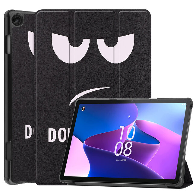 Case2go - Tablet hoes geschikt voor Lenovo Tab M10 (3e generatie) (TB328FU, TB328XU) - 10.1 inch - Tri-Fold Book Case met Auto/Wake functie - Don't touch me