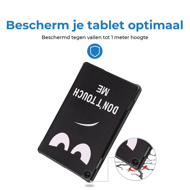 Case2go - Tablet hoes geschikt voor Lenovo Tab M10 (3e generatie) (TB328FU, TB328XU) - 10.1 inch - Tri-Fold Book Case met Auto/Wake functie - Don't touch me