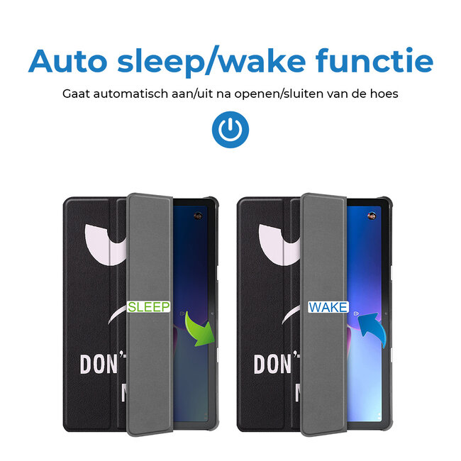 Case2go - Tablet hoes geschikt voor Lenovo Tab M10 (3e generatie) (TB328FU, TB328XU) - 10.1 inch - Tri-Fold Book Case met Auto/Wake functie - Don't touch me