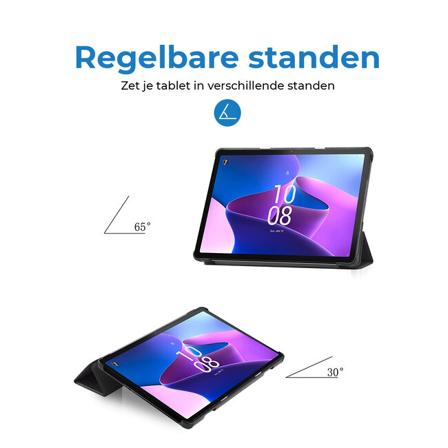 Case2go - Tablet hoes geschikt voor Lenovo Tab M10 (3e generatie) (TB328FU, TB328XU) - 10.1 inch - Tri-Fold Book Case met Auto/Wake functie - Don't touch me