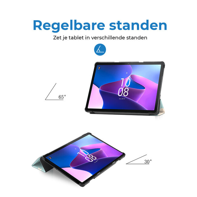Case2go - Tablet hoes geschikt voor Lenovo Tab M10 (3e generatie) (TB328FU, TB328XU) - 10.1 inch - Tri-Fold Book Case met Auto/Wake functie - Eenhoorn