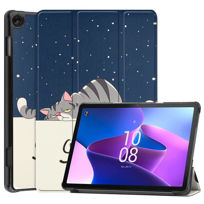 Case2go - Tablet hoes geschikt voor Lenovo Tab M10 (3e generatie) (TB328FU, TB328XU) - 10.1 inch - Tri-Fold Book Case met Auto/Wake functie - Good night