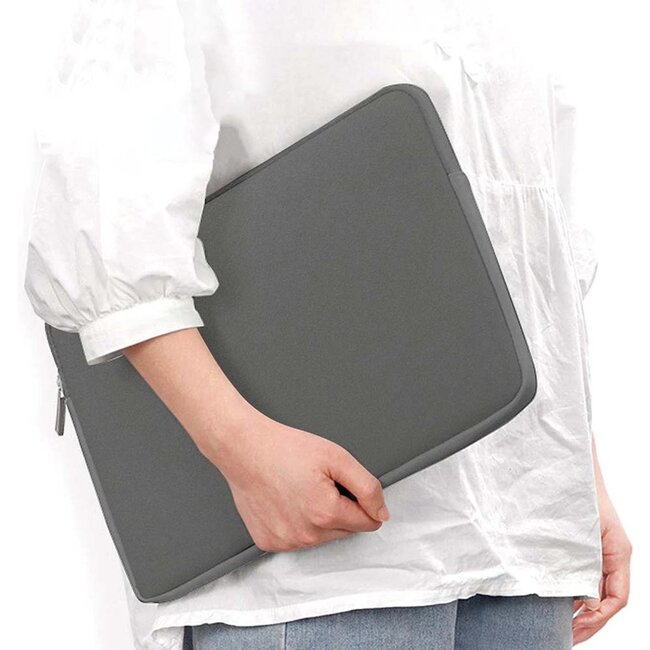 Laptophoes - Laptop sleeve 14 inch - Laptoptas geschikt voor Macbook, Laptop en Chromebook - Grijs
