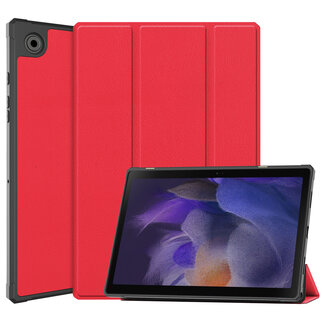 Case2go Case2go - Tablet hoes & Screenprotector comatibel met Samsung Galaxy Tab A8 (2021) - 10.5 inch - Flexibel TPU - Tri-Fold Book Case - Rood
