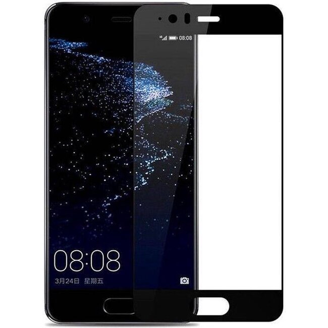 Case2go - Screenprotector geschikt voor Huawei P10 Plus - Full Cover Screenprotector - Zwart