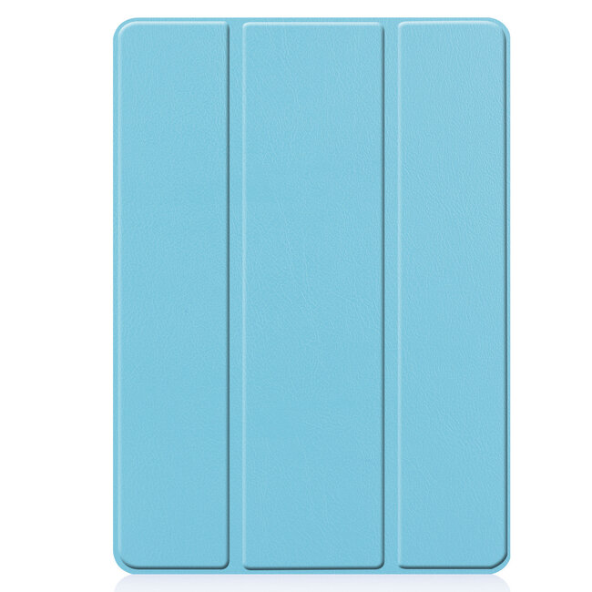 Tablet hoes geschikt voor Ipad 10.2 Inch 2019 / 2020 / 2021 - Tri-Fold Book Case met Apple Pencil houder + Screenprotector - Licht Blauw
