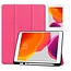 Tablet hoes geschikt voor Ipad 10.2 Inch 2019 / 2020 / 2021 - Tri-Fold Book Case met Apple Pencil houder + Screenprotector - Magenta