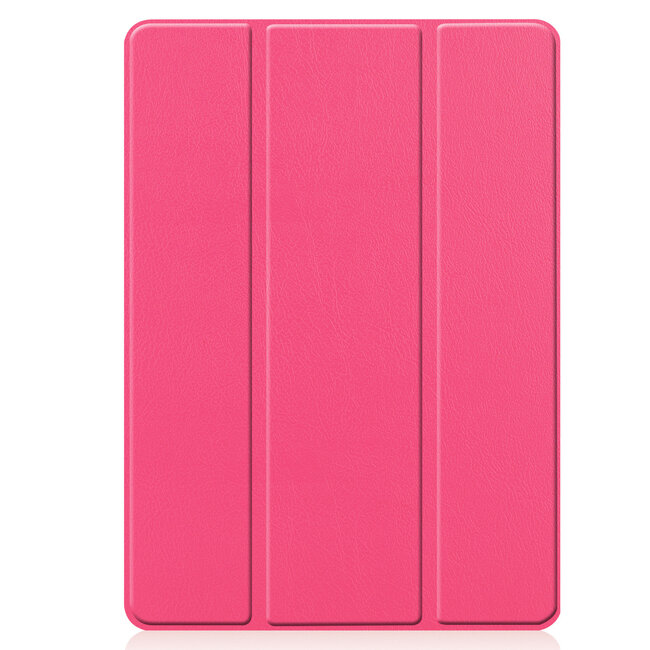 Tablet hoes geschikt voor Ipad 10.2 Inch 2019 / 2020 / 2021 - Tri-Fold Book Case met Apple Pencil houder + Screenprotector - Magenta