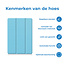 Tablet hoes geschikt voor Apple iPad 2021 / 2020 / 2019 tri-fold hoes - 10.2 inch - Case met Auto Wake/Sleep functie - Licht Blauw