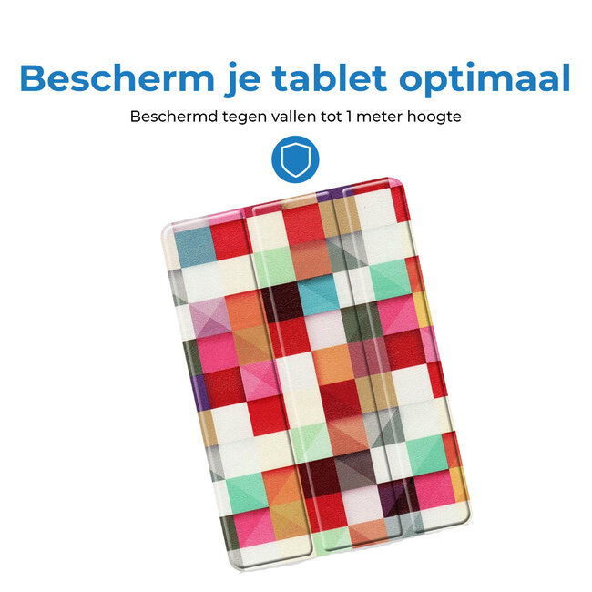Tablet hoes geschikt voor Apple iPad 2021 / 2020 / 2019 tri-fold hoes - 10.2 inch - Case met Auto Wake/Sleep functie - Blocks