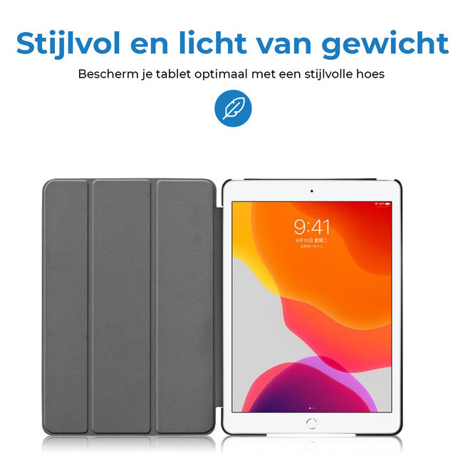 Tablet hoes geschikt voor Apple iPad 2021 / 2020 / 2019 tri-fold hoes - 10.2 inch - Case met Auto Wake/Sleep functie - Eiffeltoren