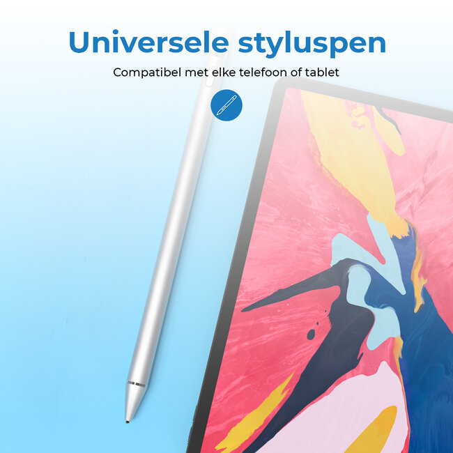 Stylus Pen - Touchscreen Pen geschikt voor Android en Apple - Universele Active Stylus Pen - Zilver