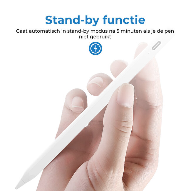 Stylus Pen - Universele Active Stylus Pen - Touchscreen Pen met Koperen Punt - Wit