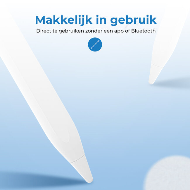 Stylus Pen - Universele Active Stylus Pen - Touchscreen Pen met Koperen Punt - Wit
