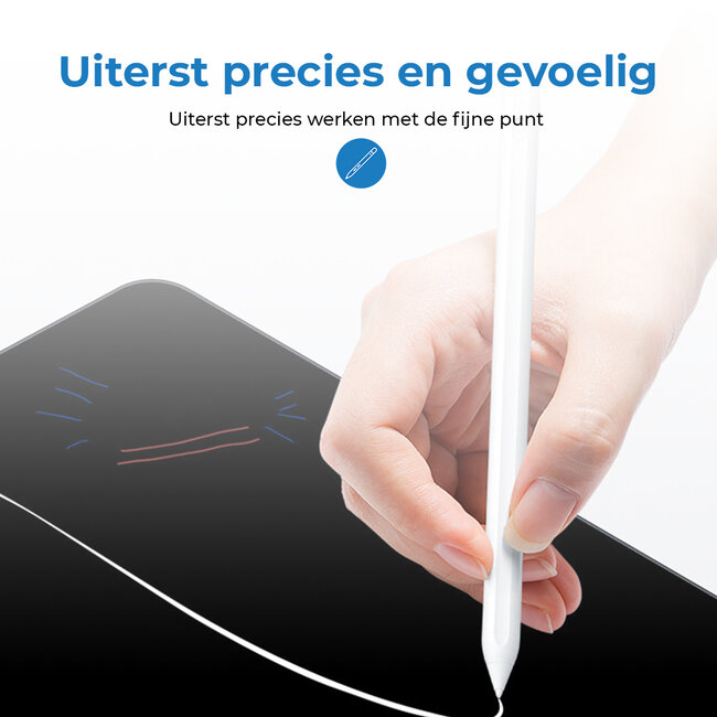 Active Stylus Pen - Touchscreen Pen met Palm Rejection - Pen geschikt voor iPad - Met Siliconen Punt - Geschikt voor iPad vanaf 2018 - Wit