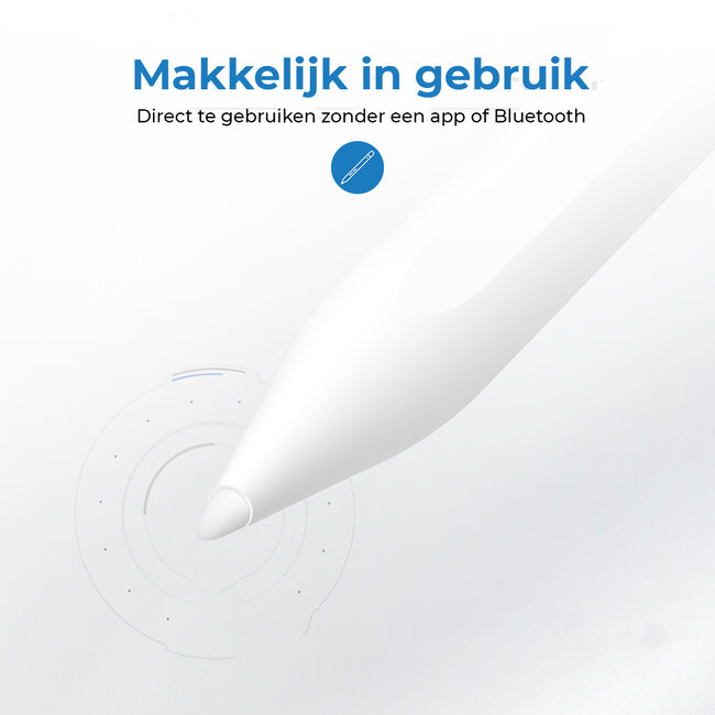 Active Stylus Pen - Touchscreen Pen met Palm Rejection - Pen geschikt voor iPad - Met Siliconen Punt - Geschikt voor iPad vanaf 2018 - Zwart