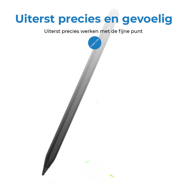 Touchscreen Pen - Stylus Pen met Palm rejection en Tilt functie - Magnetische stylus geschikt voor iPad (vanaf 2018) - Zwart