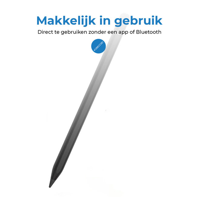 Touchscreen Pen - Stylus Pen met Palm rejection en Tilt functie - Magnetische stylus geschikt voor iPad (vanaf 2018) - Zwart